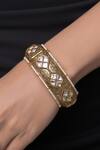 Shop_Joules By Radhika_Gold Plated Crystals, Beads Sovereign Bangle - Set Of 2 _at_Aza_Fashions