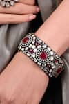 Buy_Joules By Radhika_Red Stones, Rhinestones Majestic Ruby Bangle _at_Aza_Fashions