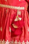 Fayon Kids_Pink Tissue, Organza Embroidery, Zari, Tassels, Gota Patti Kurta Lehenga Set _Online_at_Aza_Fashions