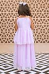 Shop_Fayon Kids_Lilac Organza Embroidery Tunic And Skirt Set _at_Aza_Fashions