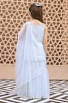 Shop_Fayon Kids_Sky Blue Organza Embroidery Kurta Sharara Set _at_Aza_Fashions