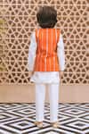 Shop_Fayon Kids_White Cotton, Tissue, Organza Embroidery, Mirrors Work Bundi Kurta Set _at_Aza_Fashions