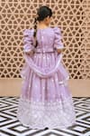 Shop_Fayon Kids_Lilac Tissue, Organza Embroidery, Sequins, Zari, Tassels, Bloom Lehenga Set _at_Aza_Fashions