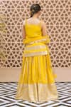 Shop_Fayon Kids_Yellow Tissue, Organza, Net Mirrors, Embroidery Kurti Lehenga Set _at_Aza_Fashions