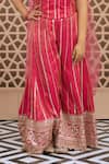 Shop_Fayon Kids_Pink Tissue, Organza, Net Mirrors, Embroidery, Zari, Gota Patti Top Sharara Set _Online_at_Aza_Fashions