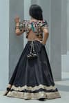 Shop Fayon Kids Black Dupion Zari, Embroidery Lehenga Set at Aza Fashions Shop_Fayon Kids_Black Dupion Zari, Embroidery Lehenga Set _at_Aza_Fashions