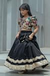 Shop Fayon Kids Black Dupion Zari, Embroidery Lehenga Set Online at Aza Fashions Shop_Fayon Kids_Black Dupion Zari, Embroidery Lehenga Set _Online_at_Aza_Fashions