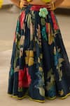 Buy_Fayon Kids_Yellow Cotton Fabric Flowers Green Crop Top With Printed Skirt _Online_at_Aza_Fashions