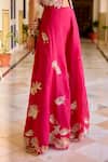 Osaa By Adarsh_Pink Organza Zari, Embroidery, Applique Round Neck Cut Ruby Top And Gharara Set _Online_at_Aza_Fashions