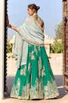 Osaa By Adarsh_Green Organza Embroidery, Zari, Beads, Tassels, Stones, Jewel Lehenga Set _Online_at_Aza_Fashions