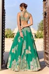 Buy_Osaa By Adarsh_Green Organza Embroidery, Zari, Beads, Tassels, Stones, Jewel Lehenga Set _Online_at_Aza_Fashions
