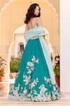 Shop_Osaa By Adarsh_Green Organza Embroidery, Sequins, Beads, Zari Pine Jaal Lehenga Set _at_Aza_Fashions
