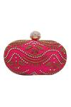 Nazaakat By Samara Singh_Pink Pearls, Embroidery, Rhinestones, Sequins And Clutch _Online_at_Aza_Fashions