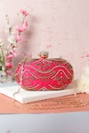 Buy_Nazaakat By Samara Singh_Pink Pearls, Embroidery, Rhinestones, Sequins And Clutch _at_Aza_Fashions
