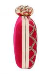 Shop_Nazaakat By Samara Singh_Red Embroidery, Beads, Sequins Floral And Geometric Clutch _Online_at_Aza_Fashions