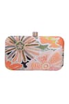 Shop_Nazaakat By Samara Singh_Orange Sequins, Beads Floral And Embellished Clutch_Online_at_Aza_Fashions