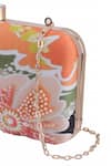 Nazaakat By Samara Singh_Orange Sequins, Beads Floral And Embellished Clutch_at_Aza_Fashions