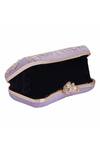 Nazaakat By Samara Singh_Purple Embroidery, Pearls Froggie Lock Clutch With Sling_Online_at_Aza_Fashions