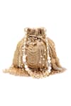 Shop_Nazaakat By Samara Singh_Gold Beads, Pearls, Tassels Beaded Embellished Potli Bag _Online_at_Aza_Fashions