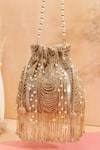 Buy_Nazaakat By Samara Singh_Gold Beads, Pearls, Tassels Beaded Embellished Potli Bag _at_Aza_Fashions