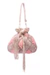 Nazaakat By Samara Singh_Blush Beads, Tassels Beaded Geometric Pattern Potli Bag _Online_at_Aza_Fashions