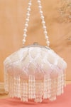 Buy_Nazaakat By Samara Singh_White Beads, Sequins, Pearls, Tassels And Embellished Batua Bag _at_Aza_Fashions