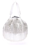 Shop_Nazaakat By Samara Singh_White Beads, Pearls, Fringe Beaded Batua Bag _at_Aza_Fashions