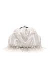 Nazaakat By Samara Singh_White Beads, Pearls, Fringe Beaded Batua Bag _at_Aza_Fashions