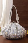 Buy_Nazaakat By Samara Singh_Silver Sequins, Beads, Tassels And Embellished Batua Bag _at_Aza_Fashions
