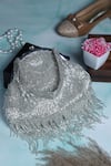 Buy_Nazaakat By Samara Singh_Silver Beads, Pearls, Fringe Beaded Batua Bag _at_Aza_Fashions
