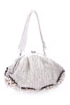 Shop_Nazaakat By Samara Singh_Silver Beads, Pearls, Crystals, Stones Beaded Embellished Batua Bag _at_Aza_Fashions