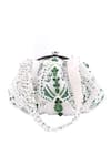 Buy_Nazaakat By Samara Singh_Green Beads, Pearls, Gemstones Beaded Batua Bag With Metal Frame _at_Aza_Fashions