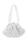 Shop_Nazaakat By Samara Singh_Green Beads, Pearls, Gemstones Beaded Batua Bag With Metal Frame _at_Aza_Fashions