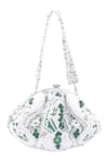 Nazaakat By Samara Singh_Green Beads, Pearls, Gemstones Beaded Batua Bag With Metal Frame _at_Aza_Fashions