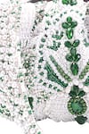Buy_Nazaakat By Samara Singh_Green Beads, Pearls, Gemstones Beaded Batua Bag With Metal Frame 