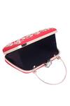 Buy_Nazaakat By Samara Singh_Red Embroidery, Pearls, Crystals Floral Clutch With Detachable Sling _Online_at_Aza_Fashions