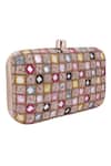 Nazaakat By Samara Singh_Gold Mirrors, Beads And Embellished Silk Clutch _at_Aza_Fashions