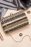 Buy_Nazaakat By Samara Singh_Black Beads, Sequins, Pearls, Stones Geometric Beaded And Embellished Clutch _at_Aza_Fashions