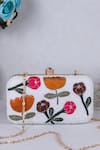 Buy_Nazaakat By Samara Singh_Multi Color Beads, Embroidery, Crystals Floral And Beaded Clutch Bag _at_Aza_Fashions