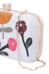 Shop_Nazaakat By Samara Singh_Multi Color Beads, Embroidery, Crystals Floral And Beaded Clutch Bag 