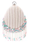 Nazaakat By Samara Singh_Off White Pearls, Beads, Chains And Embellished Clutch Bag _at_Aza_Fashions