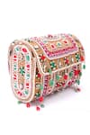 Buy_Nazaakat By Samara Singh_Multi Color Beads, Stones, Crystals, Beaded Pearl And Embellished Flap Bag _Online_at_Aza_Fashions