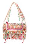 Shop_Nazaakat By Samara Singh_Multi Color Beads, Stones, Crystals, Beaded Pearl And Embellished Flap Bag _at_Aza_Fashions