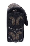 Buy_Nazaakat By Samara Singh_Black Beads, Sequins Beaded And Embellished Flap Bag _Online_at_Aza_Fashions