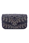 Shop_Nazaakat By Samara Singh_Black Beads, Sequins Beaded And Embellished Flap Bag _at_Aza_Fashions
