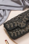 Buy_Nazaakat By Samara Singh_Black Beads, Sequins Beaded And Embellished Flap Bag 