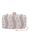 Nazaakat By Samara Singh_White Pearls, Rhinestones, Beads And Stone Embellished Clutch _at_Aza_Fashions