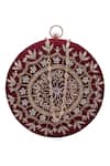 Nazaakat By Samara Singh_Maroon Beads, Sequins, Embroidery Round Clutch Bag _at_Aza_Fashions