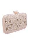 Nazaakat By Samara Singh_White Beads, Crystals, Stones Beaded And Embellished Clutch _Online_at_Aza_Fashions