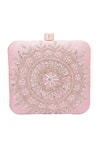 Buy_Nazaakat By Samara Singh_Pink Beads, Sequins, Embroidery Mandala Motif Box Clutch 